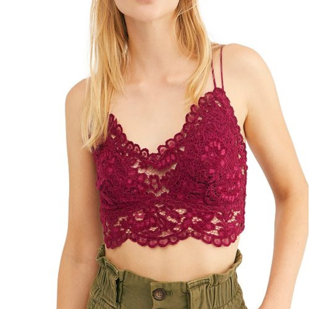 NEW Free People Celine bralette in Mulberry Small